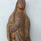 Antique small wooden sculpture of a Madonna from the 18th century
