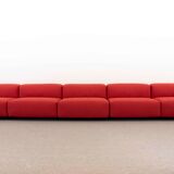 Vitra modular soft 5-seat sofa by Jasper Morrison in red Fabric