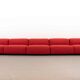 Vitra modular soft 5-seat sofa by Jasper Morrison in red Fabric