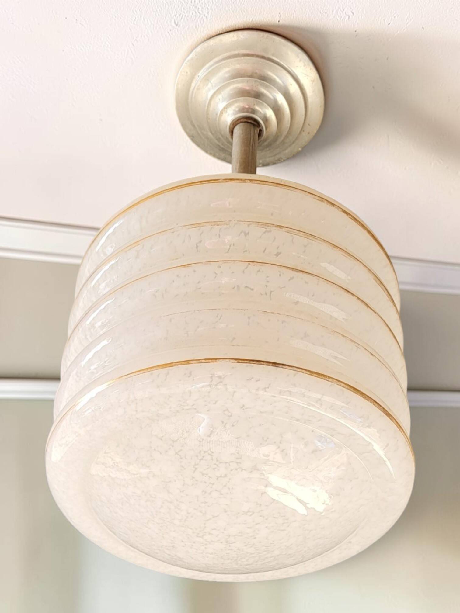 Plafonnier en verre de Clichy, style Art Déco