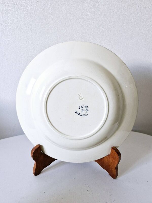 4 assiettes creuses anciennes modèle Jasmin Badonviller