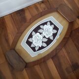 Wooden tray Art Deco mirror tray signed Germonde