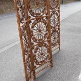 Rattan and bamboo peacock screen 1970