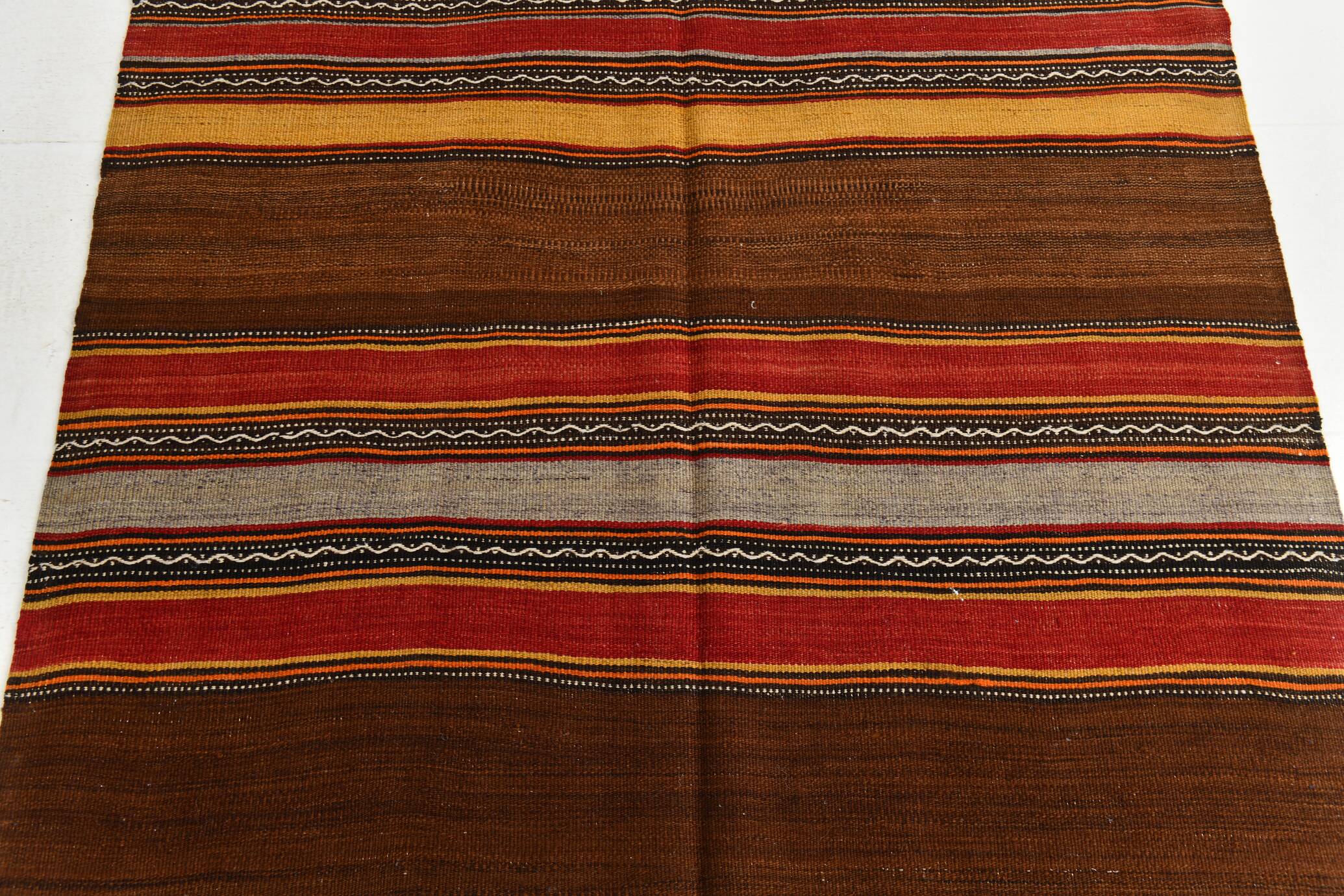Soft Earthy Tones Kilim, 135x219Cm Bohemian Area Rug,