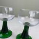 2 large vintage green glasses
