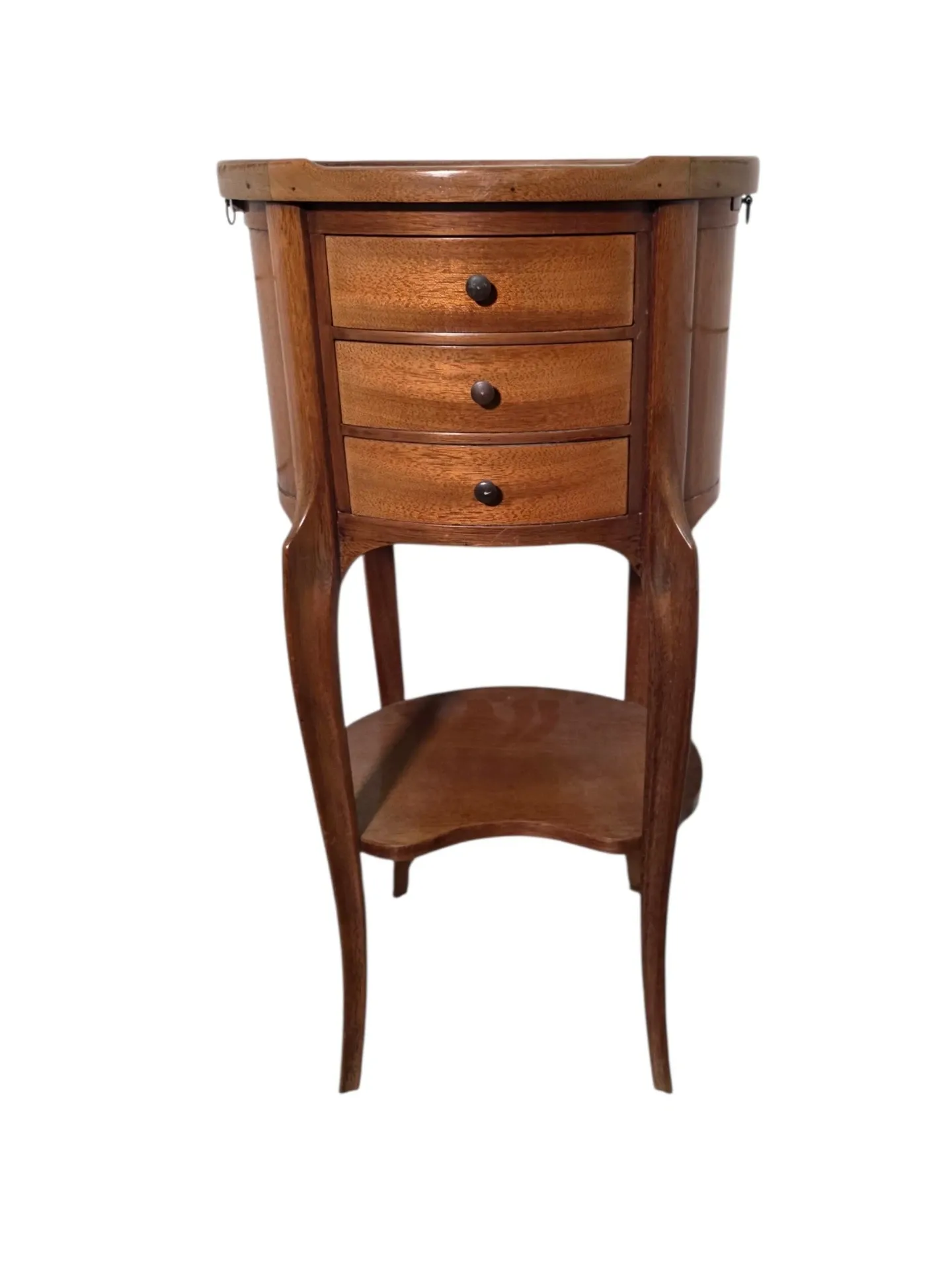 Table de chevet ovale style Louis XV en acajou 