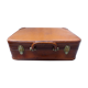 Valise vintage cuir monogrammée JV
