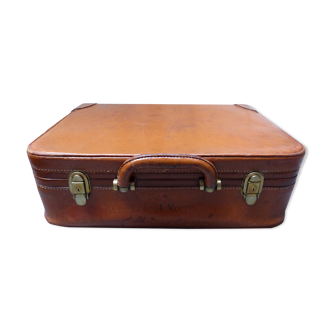 Vintage monogrammed leather jV case