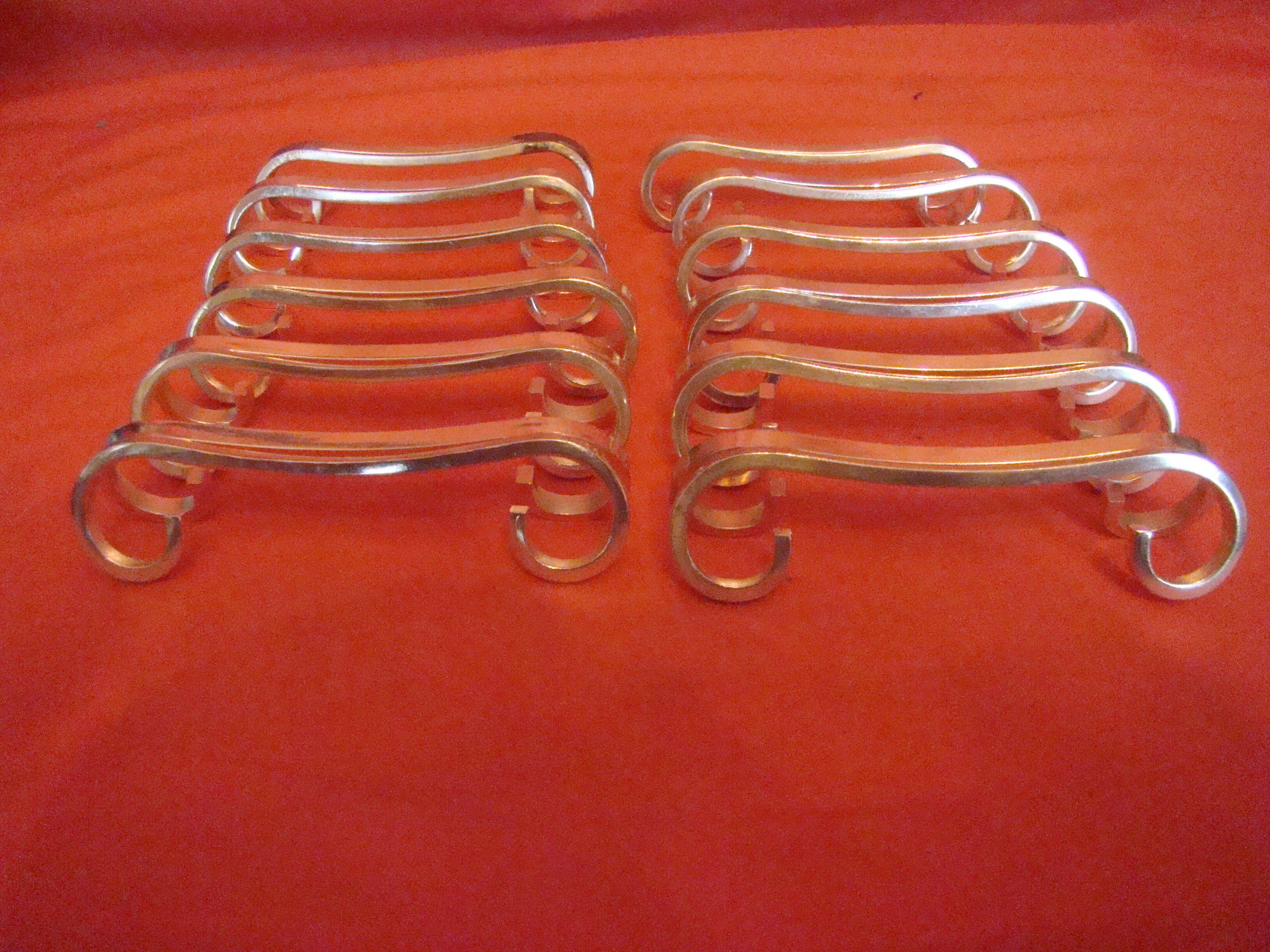 set of 12 silver-plated knife rests from the early 20th century with case