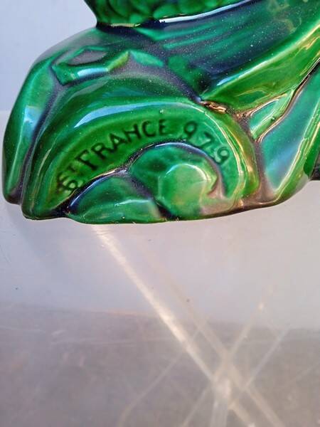 Saint Clement fish in green vintage ceramic
