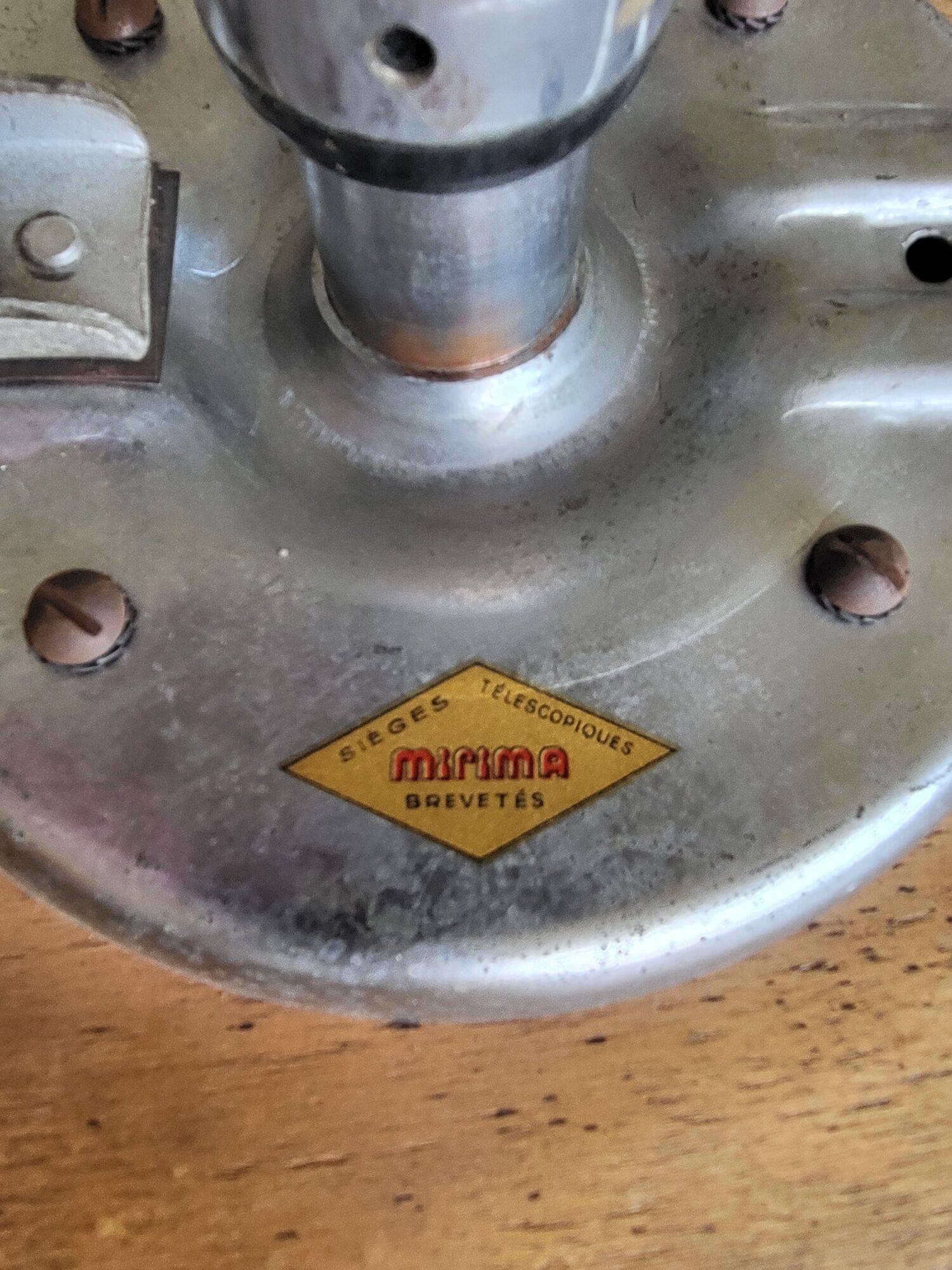 Tabouret industriel télescopique, Mirima, France vers 1950