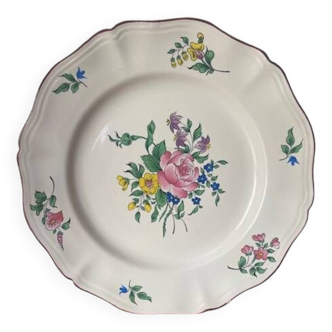 KG Lunéville France porcelain plate stamped KG - Rose decoration