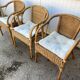 Set of 3 vintage rattan and wicker armchairs