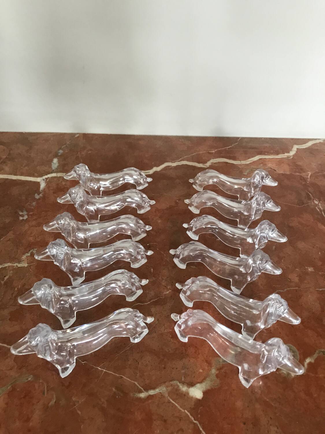 Series of 12 dachshund knife holders