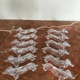 Series of 12 dachshund knife holders
