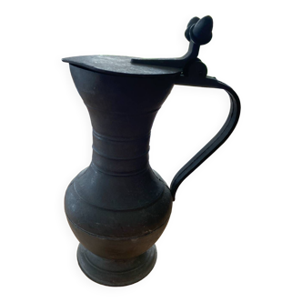 Small 18th century pewter wine pitcher