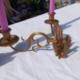 Pair of Bronze Candlesticks with 2 Arms of Lights