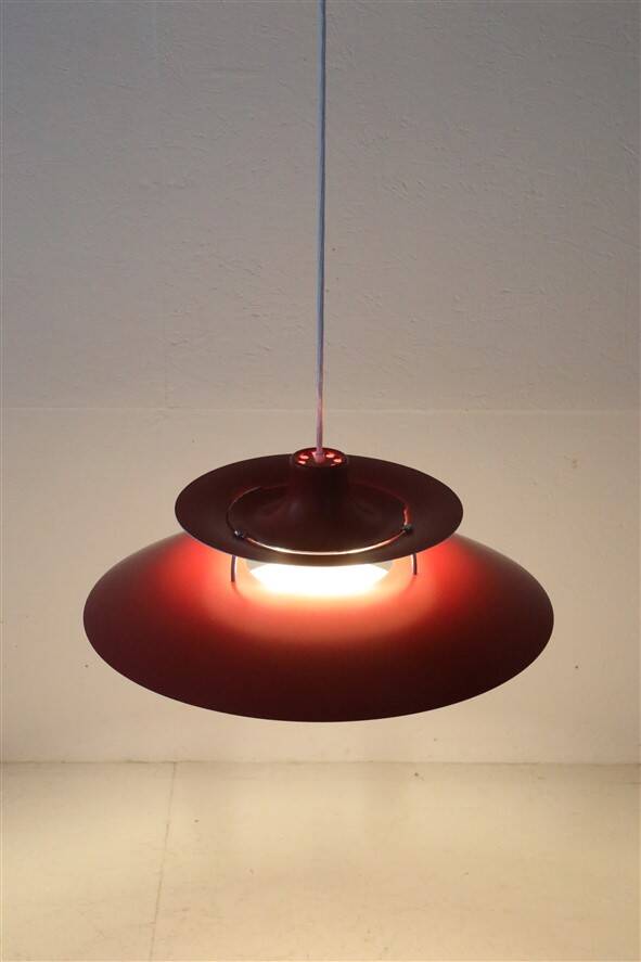 Louis Poulsen / Poul Henningsen “PH 5” pendant lamp / red / mid-century / Danish modern design / PH5