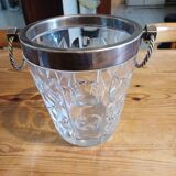 Crystal and Silver Metal Ice Bucket