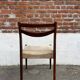 Lot of 4 vintage Scandinavian chairs in wood and golden fabric.