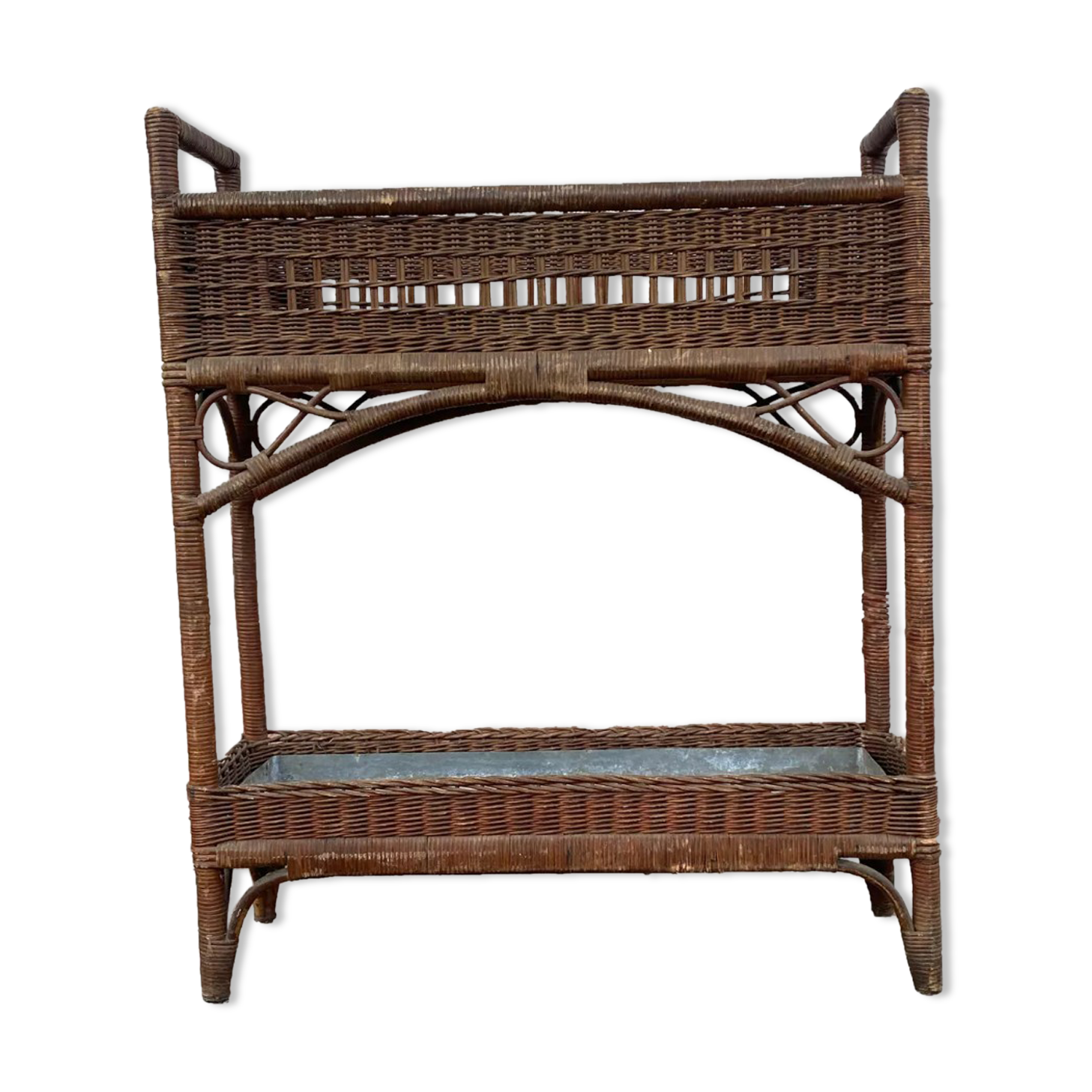 Vintage rattan planter