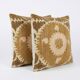 Set of 2 vintage embroidered cushion covers 61x64 cm
