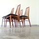 Suite de 4 chaises en teck par Niels Koefoed modèle Eva