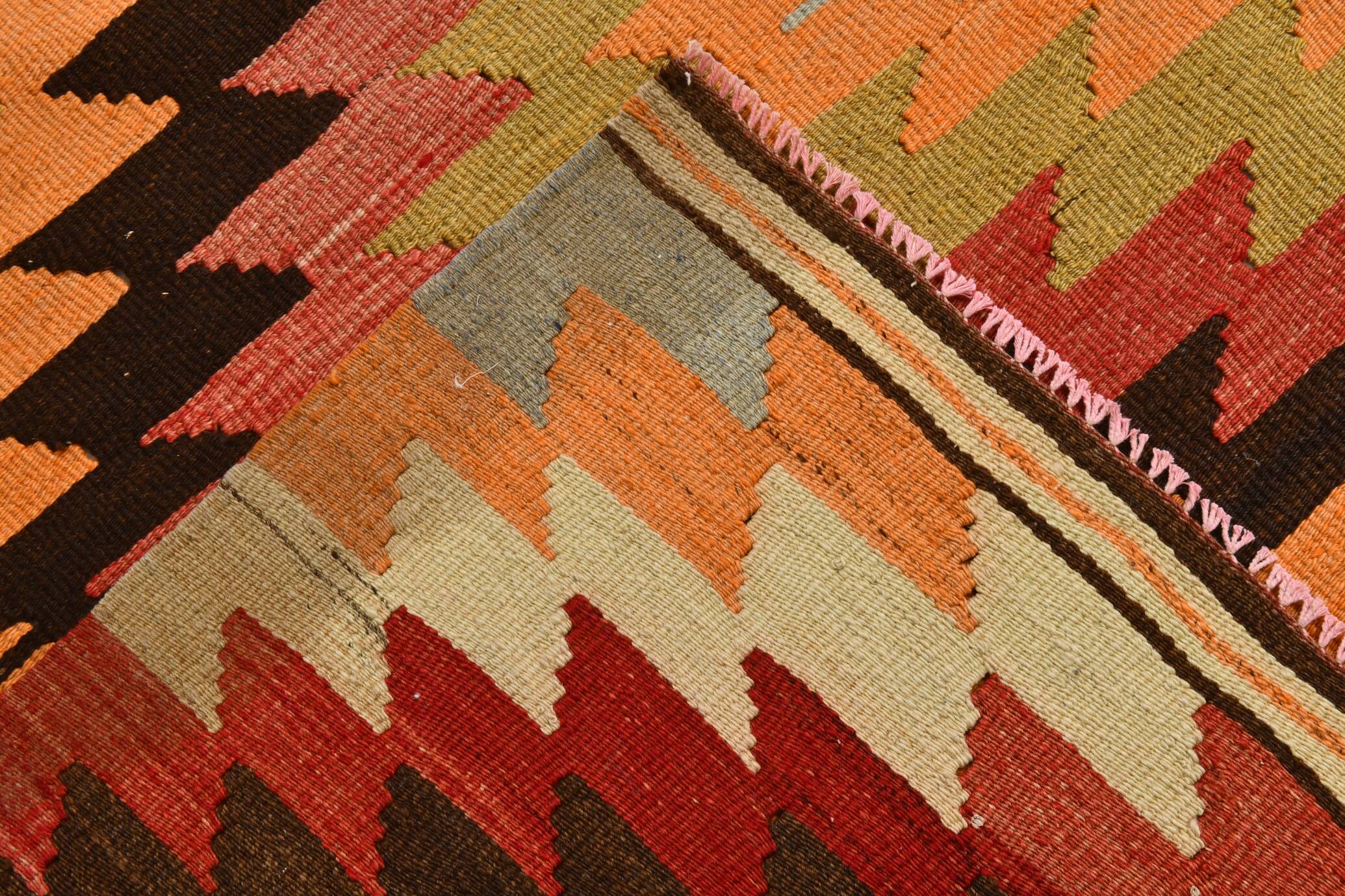 Kilim Turc Vintage en Laine Tissé Main, Tapis Tribal Ancien, 177x291 Cm