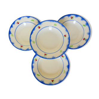 4 assiettes creuses de Gien modèle Bagatelle 210746