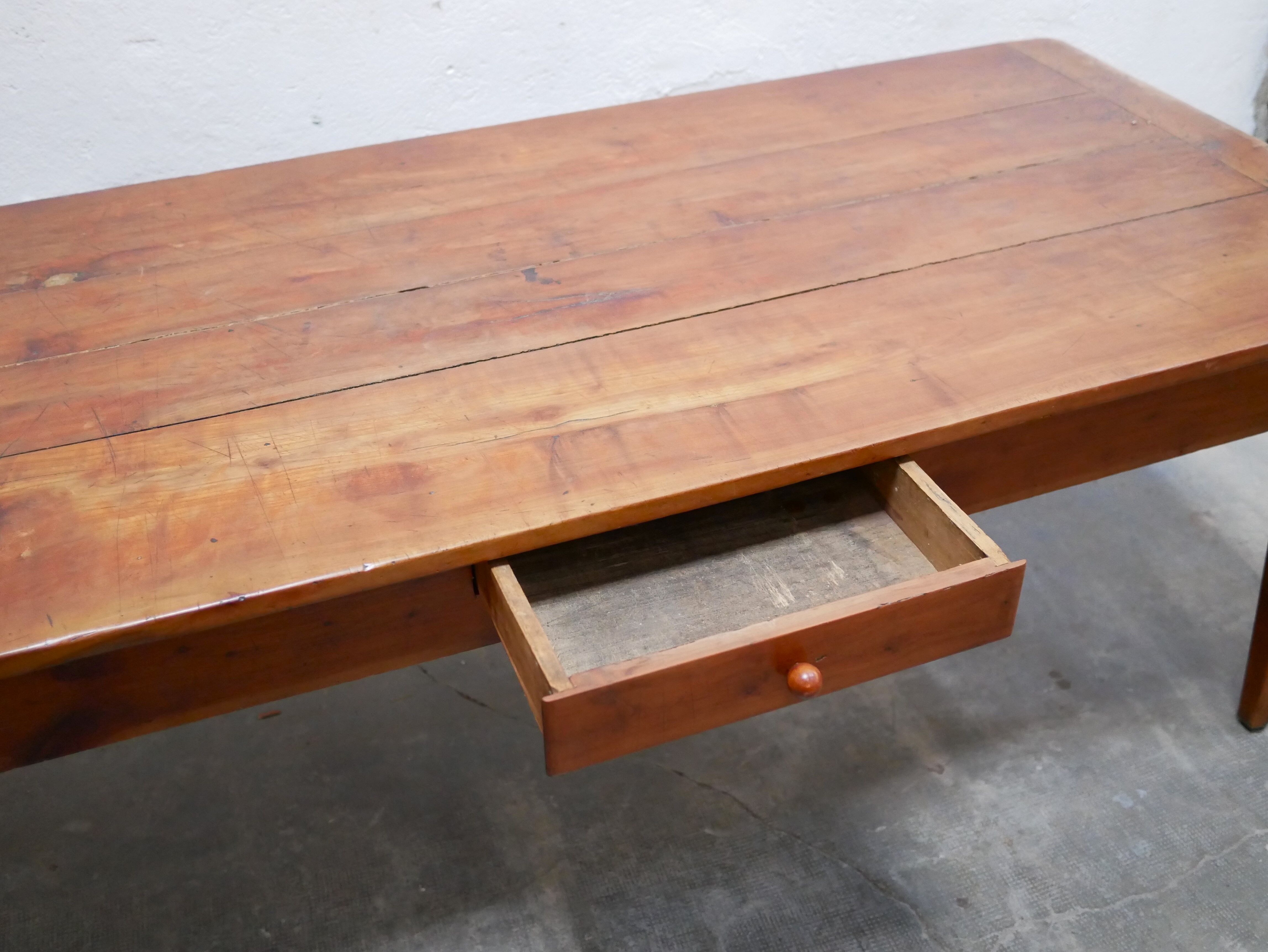 Vintage wooden farmhouse dining table