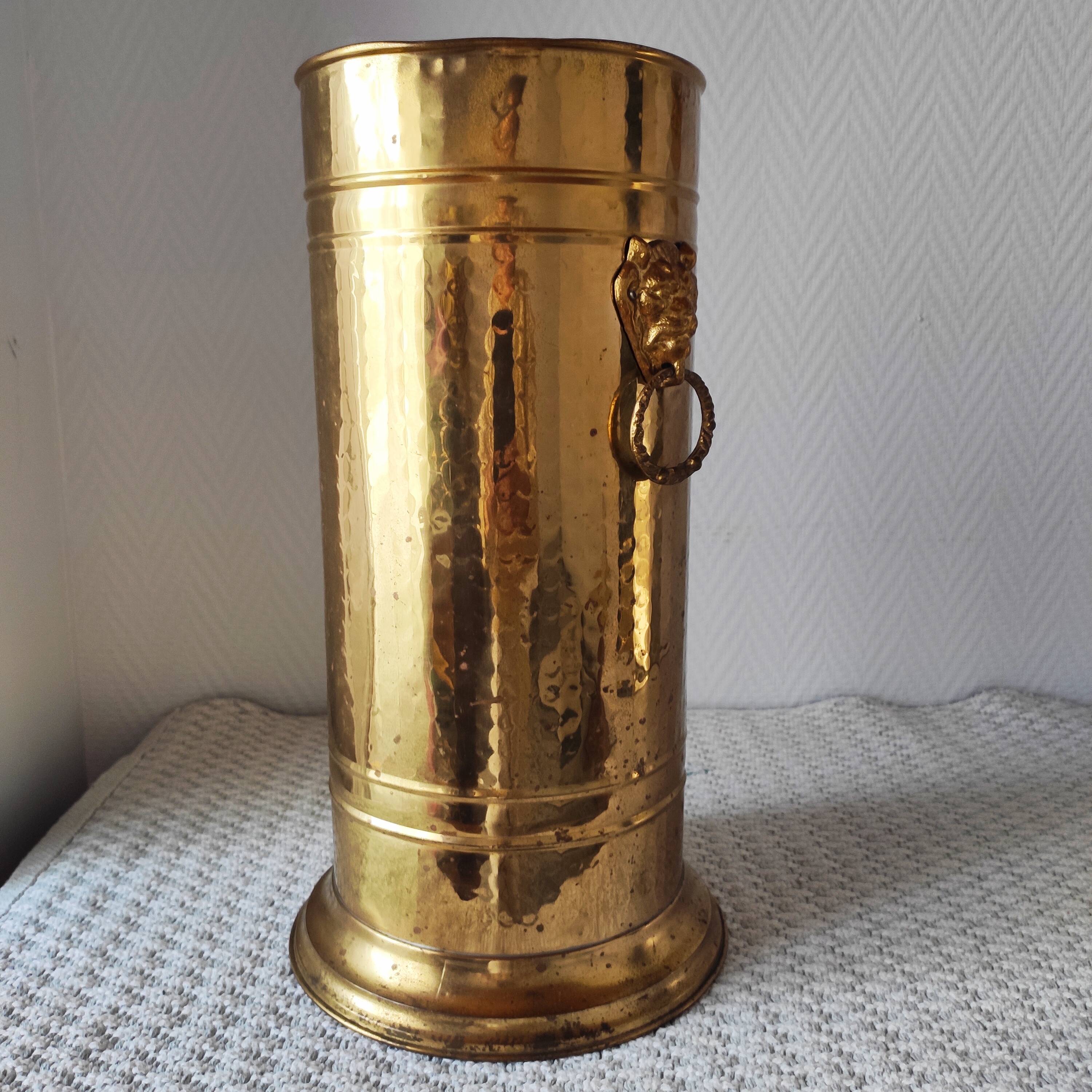 Vintage brass umbrella stand