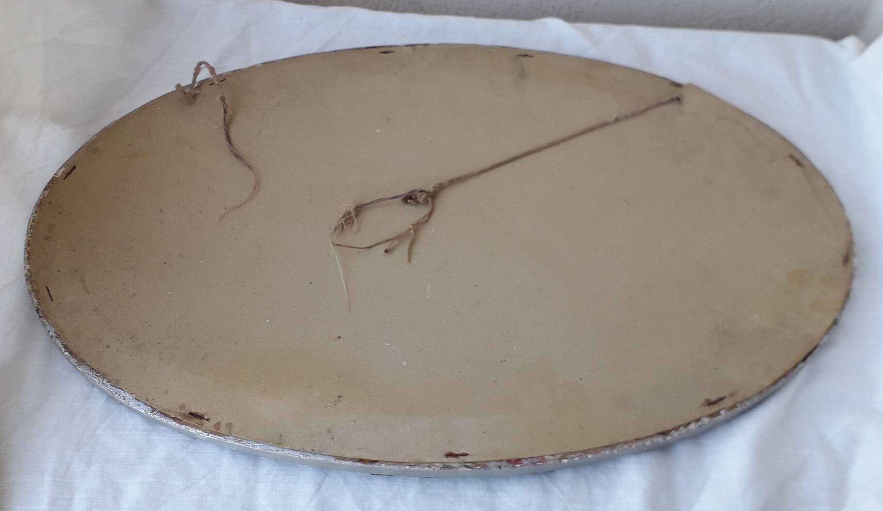 Oval wooden mirror