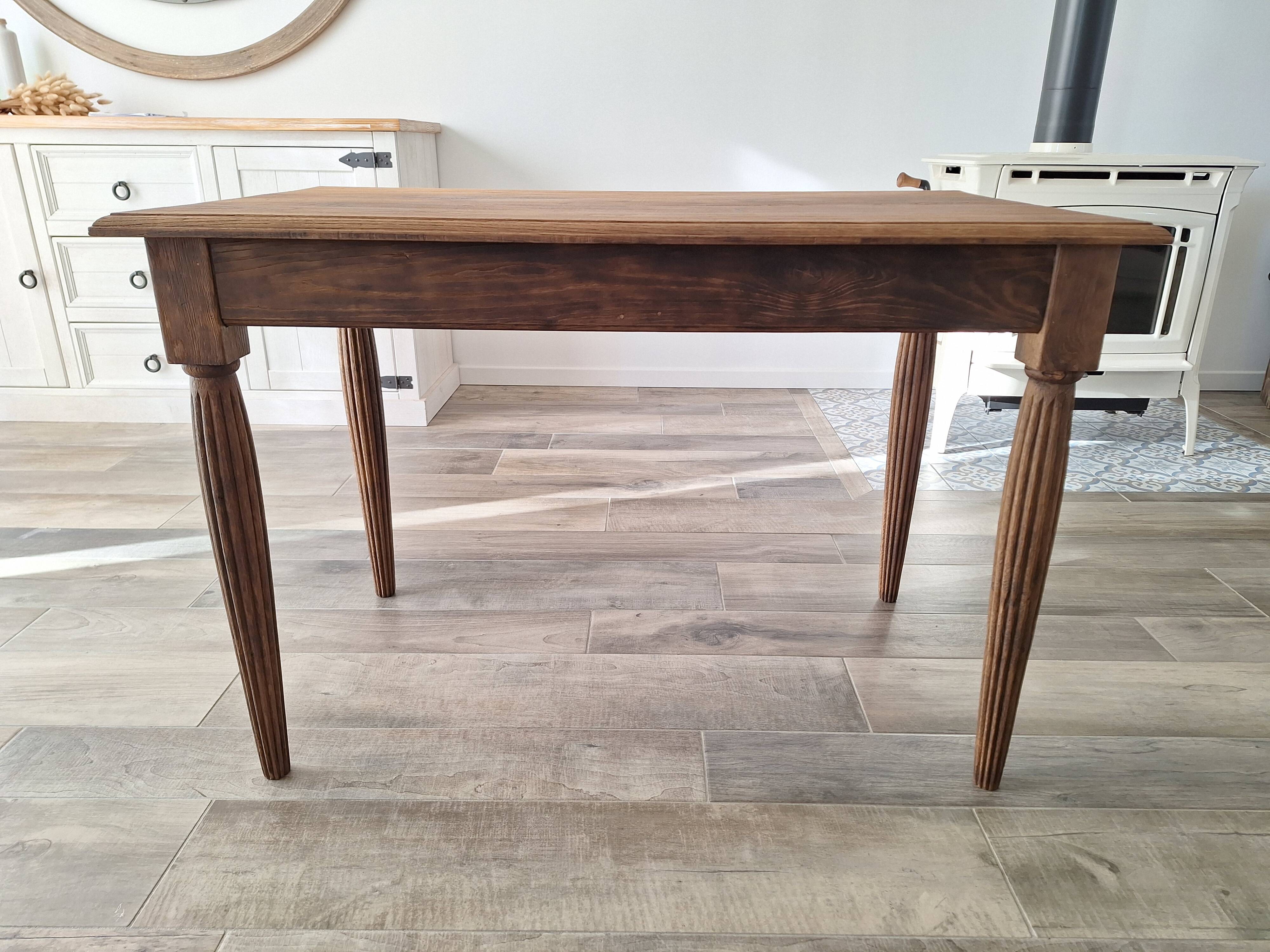 Oak farmhouse table in country style