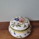 Vintage ceramic box signed hand painted flowers