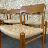 4 teak chairs by Niels O. Möller for J.L. Moller's 60
