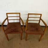 Paire de fauteuils accoudoirs vintage