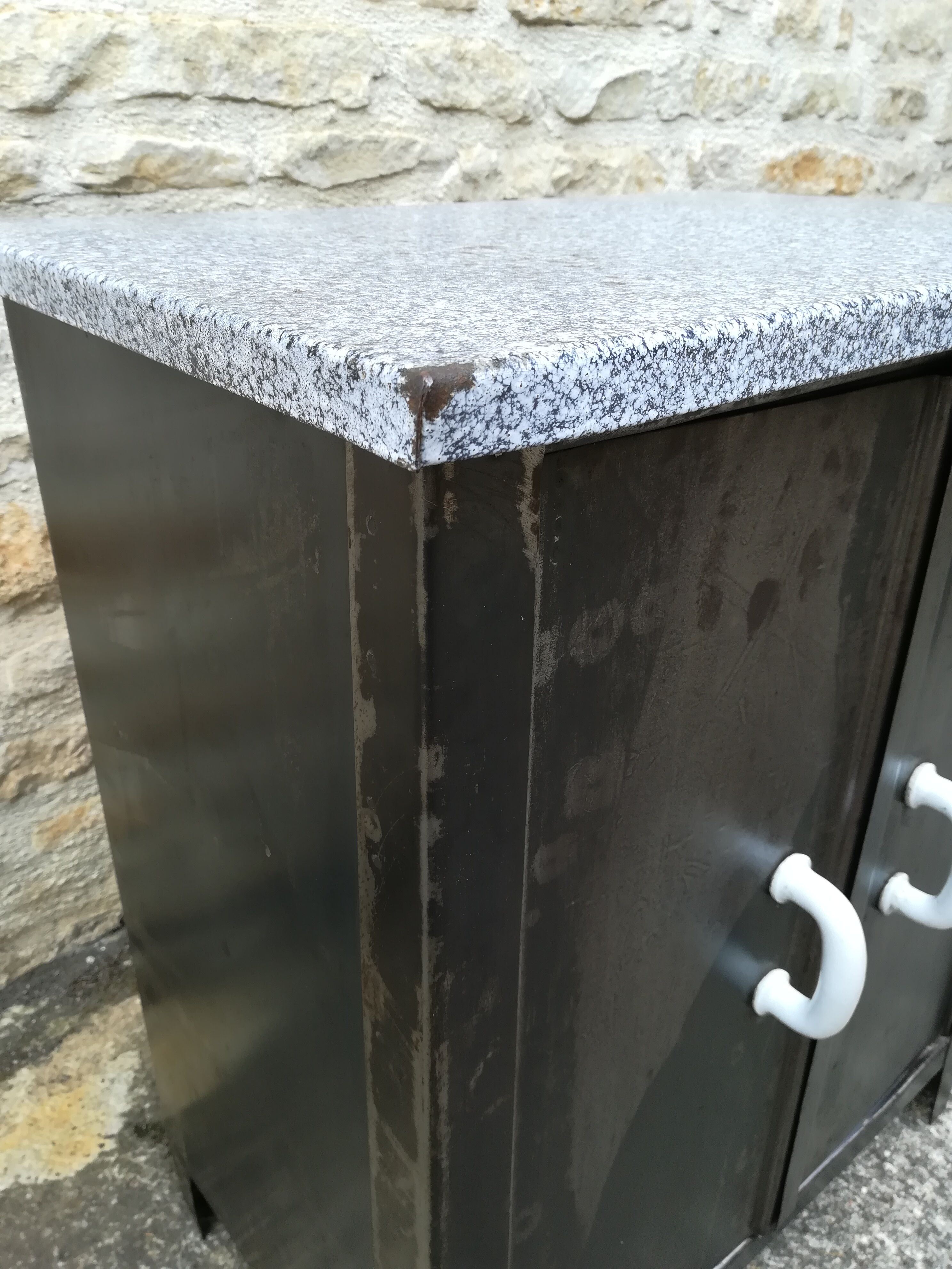 Sheet metal industrial furniture sideboard