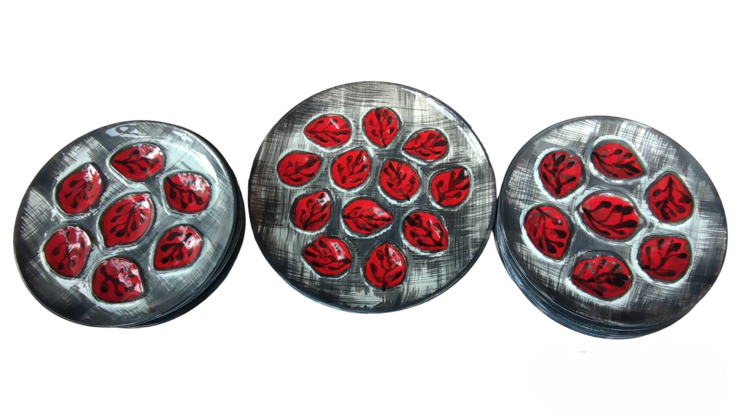 Vintage oyster dish set/Pornic/12 plates + 1 dish