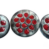 Vintage oyster dish set/Pornic/12 plates + 1 dish