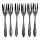 6 small silver plated metal dessert forks