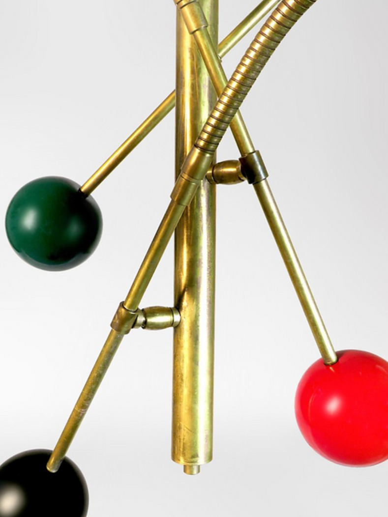 Italian Moon Chandelier with 3 Arms Articulable Multicolor