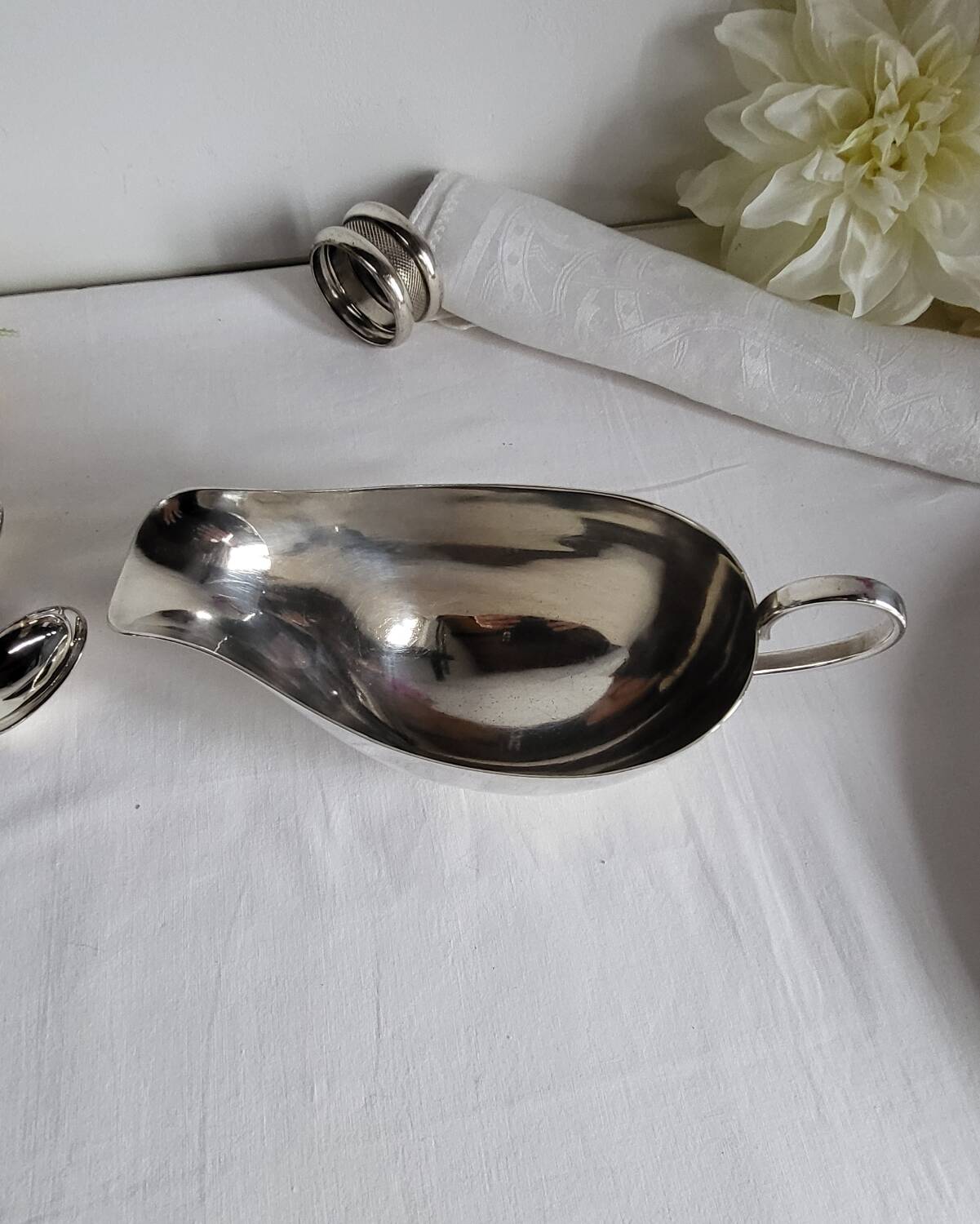Silver-plated sauce boat