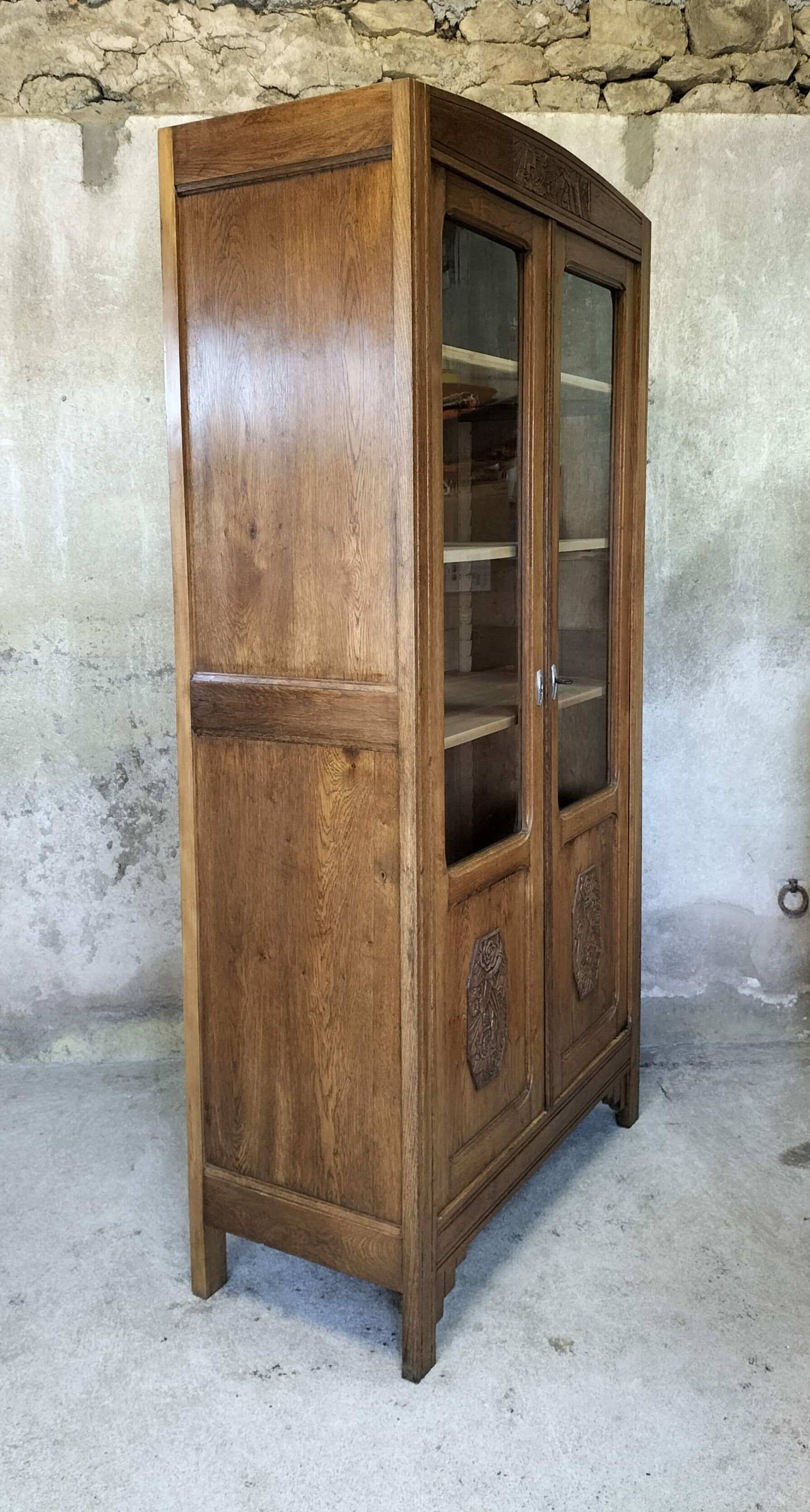 Large art deco glass cabinet.