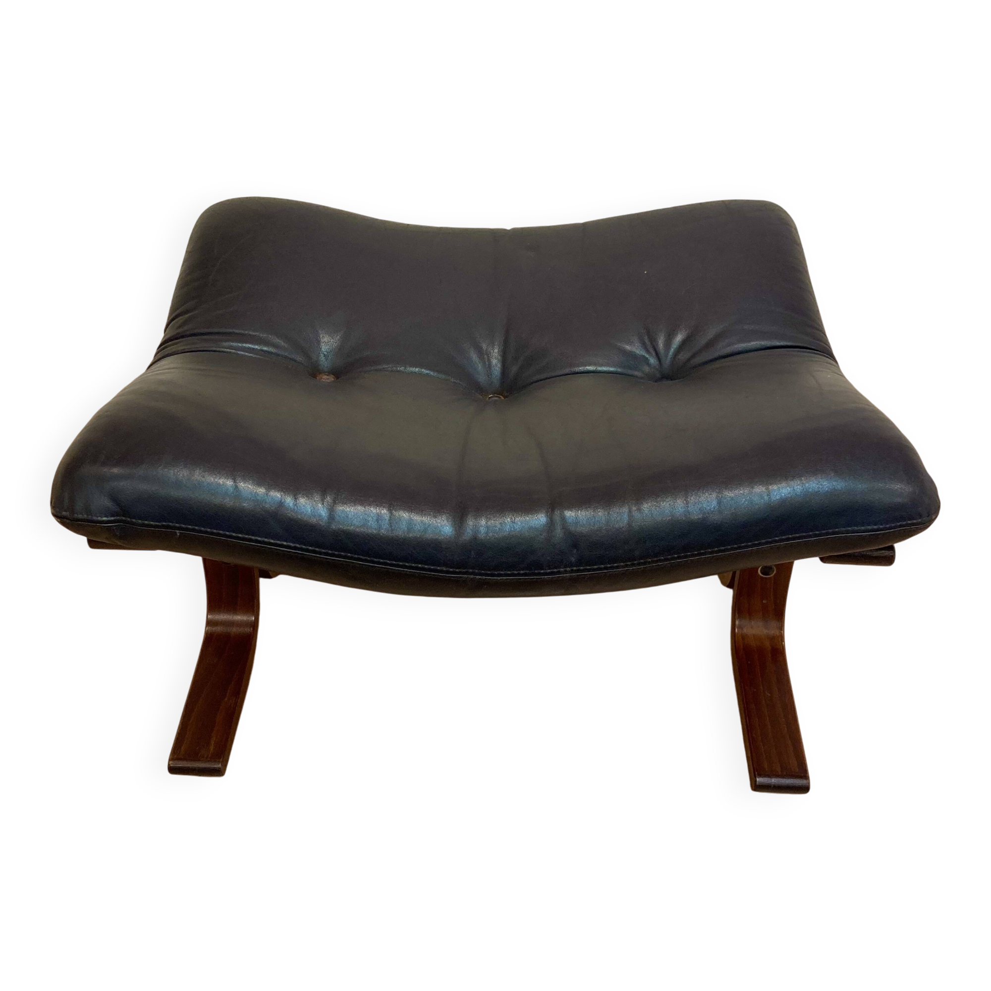 Leather ottoman "Scandinavian design" 1960
