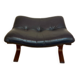 Leather ottoman "Scandinavian design" 1960