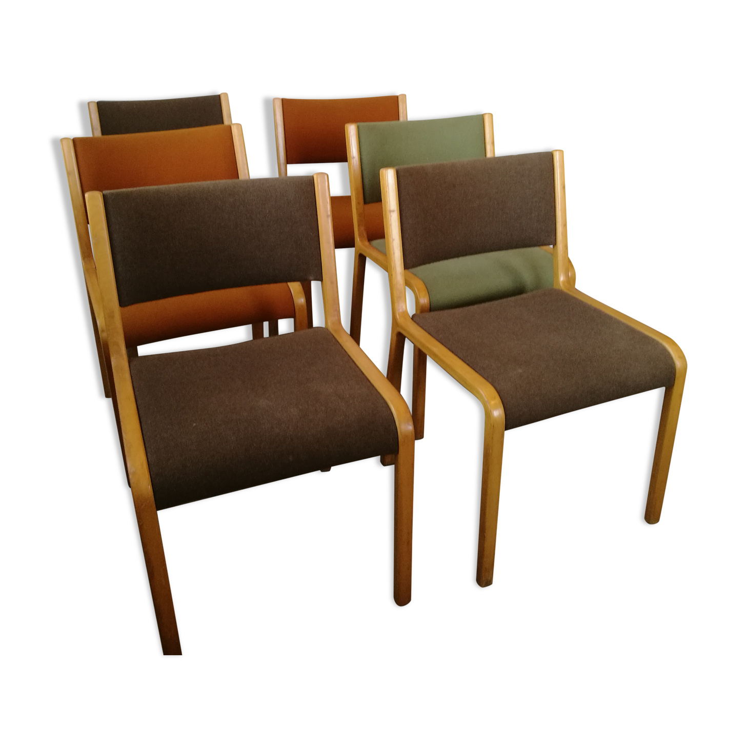 Set de 6 chaises scandinave plywood
