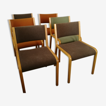 Set de 6 chaises scandinave plywood