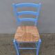 side table + blue wooden chair