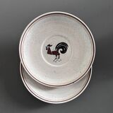 Pair of plates with rooster decor