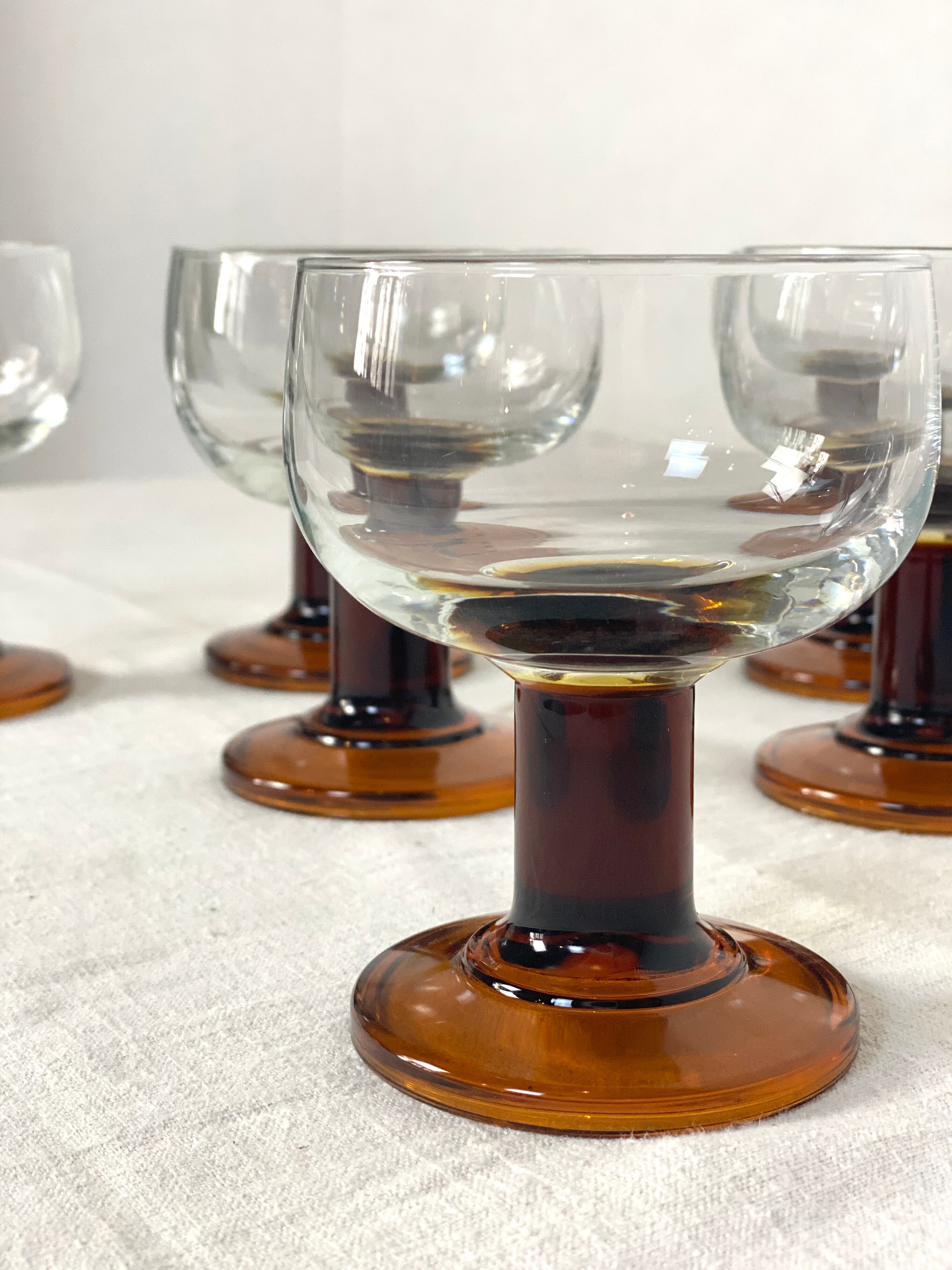 Lot de 6 verres vintage 70's